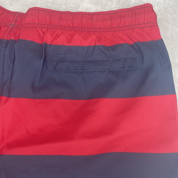 Nautica Men's Size 2XL Swim Shorts Red and Navy Stripe Drawstring Dark Academia - Picture 7 of 8